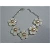 Image 1 : 76CTW FLOWER CAPIZ AND PEACH PEARL BRACELET;AUTHENTIC P