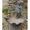 Image 1 : A Lead Bird Bath, in the form of a putto on a shell, 41 cm £60-100...