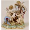 Image 1 : A Late 19th Century Meissen Group, of three cherubs painting, on a naturalistic ground (slight da...