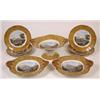 Image 1 : A 19th Century Prattware Dessert Service, decorated the Ladies of LLangollen, comprising: six pla...