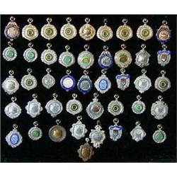 A Collection of Cycling Medallions, including gold, silver, bronze and enamel, won by Alfred Char...
