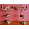 Image 1 : A Pair of Brass Candelabra, on flamingo supports (2) £100-120...