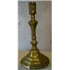 Image 1 : An 18th Century Brass Candlestick, on a stepped octagonal base...