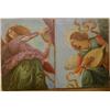 Image 1 : Victorian School, a pair of angels playing a lute and a tambourine,  oil on canvas, 44 x 54 cm (u...