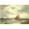 Image 1 : Gustave de Breanski, ships near white cliffs, oil on canvas, signed, 61 x 92 cm  See illustration...