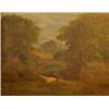 Image 1 : English School, mid 19th century, a figure fishing by a bridge, oil on canvas, 57 x 74 cm £60-100...