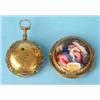 A Gold Pair Cased Pocket Watch, with repeat, the 4 cm diameter dial with Roman numerals, the dust...