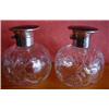 Image 1 : A Pair of Cut Glass Scent Bottles, with silver and tortoiseshell tops, London 1926 (2) £150-200...