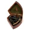 A 19th Century Bronze Sextant, no 9659, the mahogany box with a label 'J Sewell, 30 Cornhill Roya...