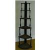 Image 1 : A Georgian Mahogany Six Tier Corner Whatnot, the graduated tiers on vase turned supports, 156 cm...