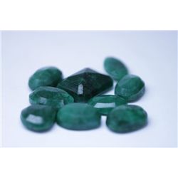 118.05 CTW AFRICAN EMERALD MIX SHAPES LOOSE STONES (8)