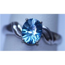 14.40 CTW BLUE TOPAZ RING .925 STERLING SILVER