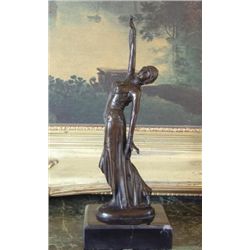 Elegant Bronze Sculpture Vegas Show Girl Art Deco