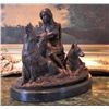 Image 2 : Lovely Bronze Sculpture Woman and Wolves