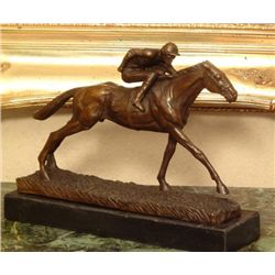 Magnificent Bronze Sculpture Jockey KY Derby