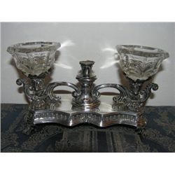 GT0611120038 ANTIQUE FRENCH SOLID SILVER INKWELL INK ST