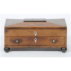 ET0523120054 Geirge III mahogany sarcophagus shaped wor