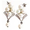 Image 1 : ET0503120057 14K WHITE GOLD PEARL EARRINGS W/DIAMOND AC