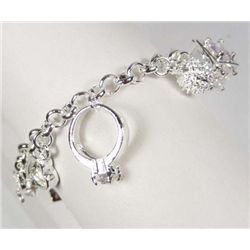 10813 - SILVER CHARM BRACELET MARKED .925