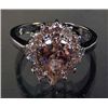 Image 1 : 10686 - WHITE GOLD PLATED PINK SAPPHIRE & WHITE TOPAZ RING SIZE 8