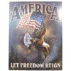 Image 1 : 9949 - AMERICA LET FREEDOM REIGN METAL SIGN