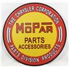 Image 1 : 10117 - MOPAR PARTS ADVERTISING ROUND METAL SIGN