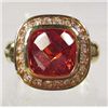 Image 1 : 8360 - 18K GOLD PLATED GEMSTONE RING - SIZE 7