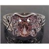 Image 1 : 9392 - WHITE GOLD PLATED PINK SAPPHIRE & WHITE TOPAZ RING