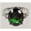 Image 1 : 9541 - WHITE GOLD PLATED EMERALD RING