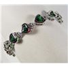 Image 1 : 9544 - WHITE GOLD PLATED EMERALD TENNIS BRACELET