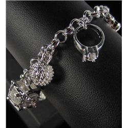 9150 - SILVER CHARM BRACELET MARKED .925