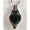 Image 1 : 9369 - WHITE GOLD PLATED EMERALD NECKLACE