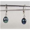 Image 1 : 10491 - AKOYA BLACK PEARL EARRINGS
