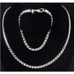 10952 - SILVER PLATED BRACELET AND NECKLACE SET