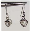 Image 1 : 9579 - WHITE GOLD PLATED TOPAZ HEART DROP EARRINGS