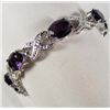 Image 1 : 9583 - WHITE GOLD PLATED AMETHYST BRACELET
