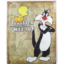 10106 - SYLVESTER AND TWEETY CARTOON METAL SIGN