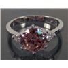 Image 1 : 9587 - WHITE GOLD PLATED PINK SAPPHIRE & TOPAZ RING