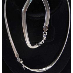 9161 - SILVER NECKLACE & BRACELET SET MARKED .925