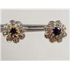 Image 1 : 9477 - 14K GOLD OVER STERLING SILVER BLUE SAPPHIRE EARRINGS