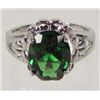 Image 1 : 9612 - 18K WHITE GOLD PLATED EMERALD RING