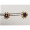 Image 1 : 10701 - PAIR OF GOLD PLATED AMETHYST& WHITE TOPAZ EARRINGS