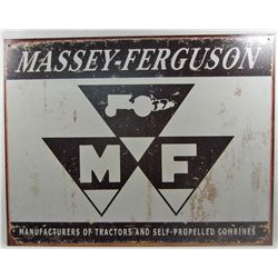 1568 - MASSEY-FERGUSON METAL SIGN - APPROX. 12.5" X 16"