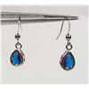 Image 1 : 2527 - PAIR OF WHITE GOLD PLATED BLUE SAPPHIRE EARRINGS