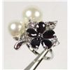 Image 1 : 1905 - WHITE GOLD PLATED SWAROVSKI CRYSTAL & PEARL RING