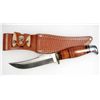 Image 1 : 2217 - COLT CLIP POINT HUNTING KNIFE W/ STACKED LEATHER HANDLE & SHEATH