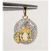 Image 1 : 1528 - STERLING SILVER CITRINE & DIAMOND PENDANT