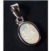 Image 1 : 2307 - WHITE GOLD OVER STERLING SILVER OPAL PENDANT