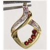 Image 1 : 1511 - GOLD OVER STERLING SILVER RED RHODOLITE GARNET PENDANT