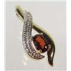 Image 1 : 2305 - STERLING SILVER RHODOLITE GARNET & DIAMOND PENDANT